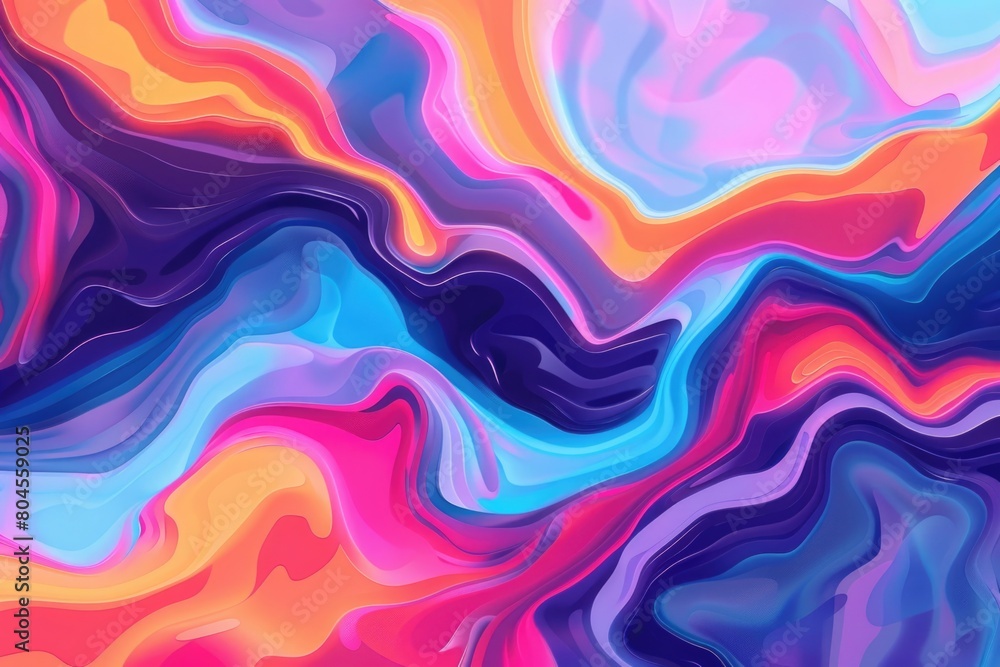 Poster Vibrant abstract painting with swirling patterns, perfect for adding a pop of color to any design project