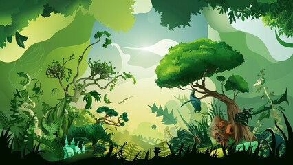 Fresh green eco background illustration