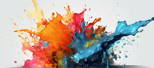 colorful watercolor ink splashes, paint 410
