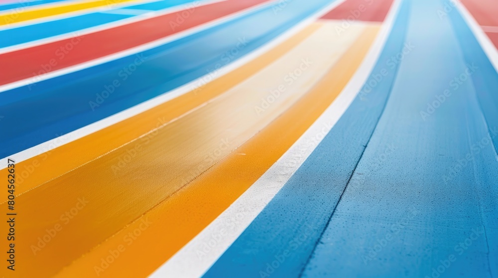 Poster close-up of vibrant and colorful striped surface, ideal for backgrounds and textures