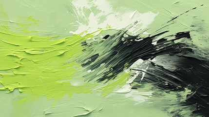 Artistic Beautiful Art of Green and Black Brush Stroke Curvy Acrylic Paint on Background