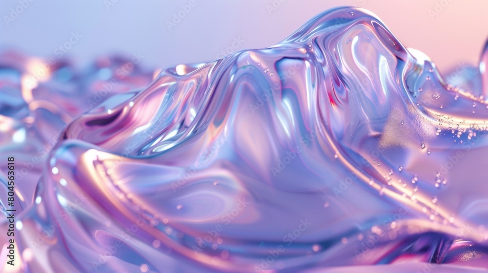 Aufkleber 3d render of an abstract background with blue and purple colors, close up macro view of liquid flowi