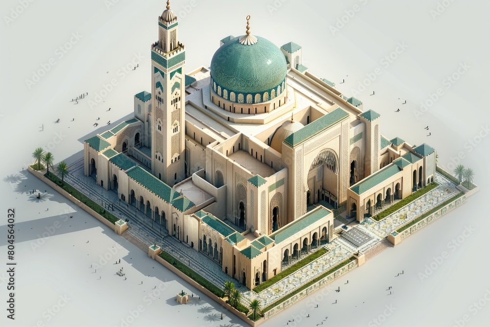Poster a large building with a striking green dome. suitable for architectural concepts
