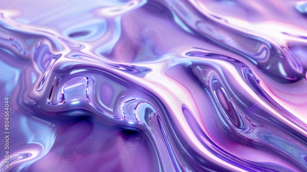 Poster 3d render of an abstract background with blue and purple colors, close up macro view of liquid flowi