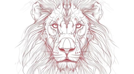 Obraz premium out line vector image ilustration lion abstrack