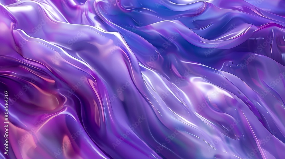 Poster 3d render of an abstract background with blue and purple colors, close up macro view of liquid flowi
