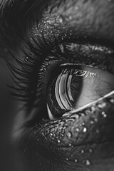 Fototapeta premium A close up of a person's eye with water on it. Perfect for medical or beauty concepts