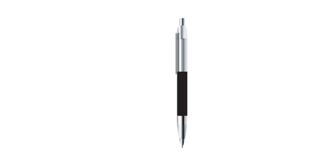 Fototapeta premium Black Realistic Metal Ballpoint Pen Vector Illustration. 