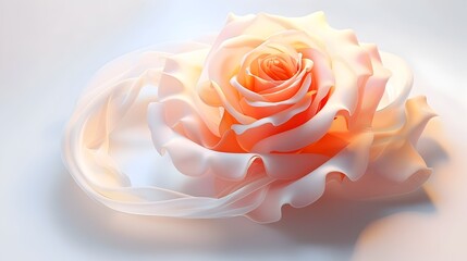 Exquisite Peach Rose Flower in Full Bloom with Delicate Petals