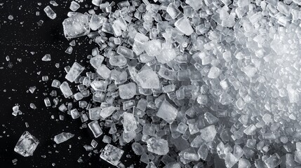 Sugar Pile on Black Background Generative AI