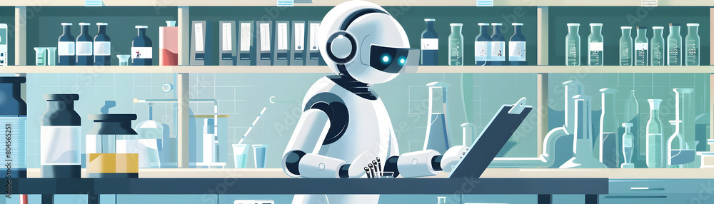 Poster robotic lab manager scheduling tasks and workflow in busy biotech research facility