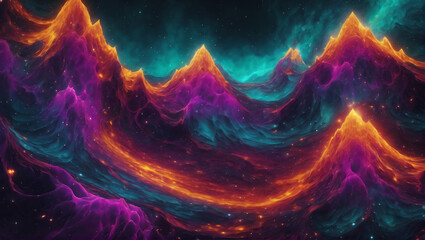 Visuals of liquid magma in shades of cosmic teal, celestial violet, and stardust gold, pulsating and pulsing against a plain background with subtle lighting ULTRA HD 8K - obrazy, fototapety, plakaty