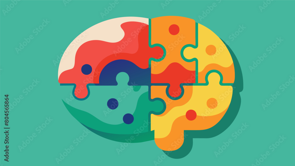 Poster a clay sculpture of a jigsaw puzzle symbolizing the unique and complex inner workings of a neurodive
