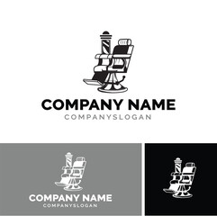 Barber chair logo design, vector logo design
