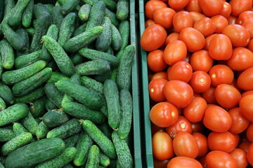 Fruits and vegetables are sold at a bazaar in Israel.