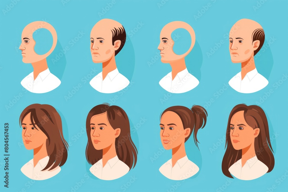 Poster A man and a woman showing different facial expressions. Ideal for illustrating emotions in various situations