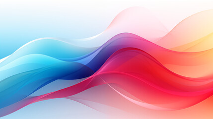 Fototapeta premium Vibrant abstract waves flowing seamlessly in a blend of blue, pink, and orange tones, depicting a fluid and dynamic visual.