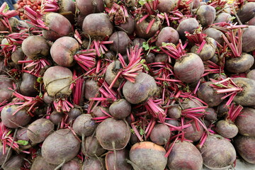 Fruits and vegetables are sold at a bazaar in Israel.