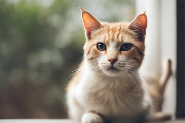 cat sit and looking for some thing