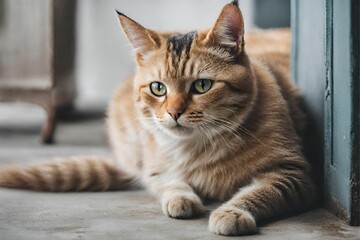 cat sit and looking for some thing