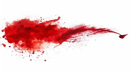 Red Spray Paint Stain on White Background Generative AI