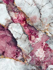 Close Up of Red and White Marble Surface