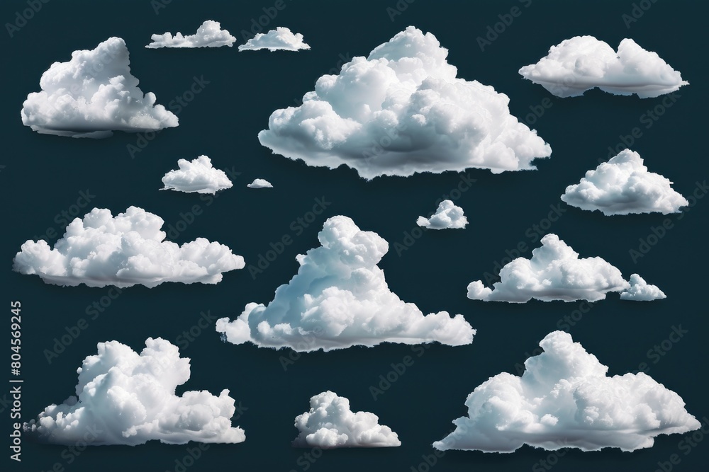 Poster a bunch of clouds in the air, suitable for various projects