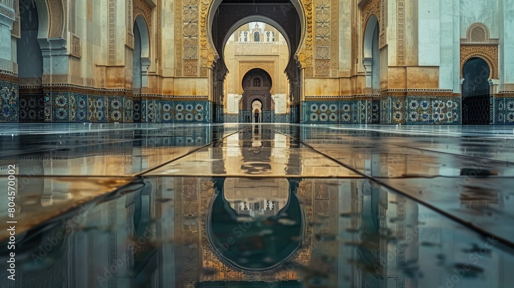 Poster Image of a reflection inside a building. Suitable for architectural concepts