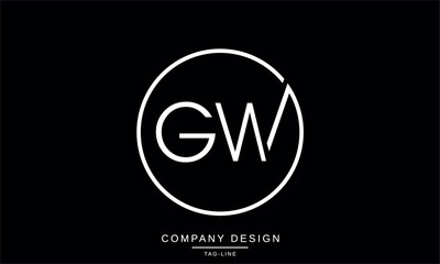 GW, WG Abstract Letters Logo Monogram design Font Icon