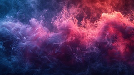 Obraz premium Dramatic smoke and fog in contrasting vibrant red, blue and purple colors, vibrant and intense abstract background or wallpaper.