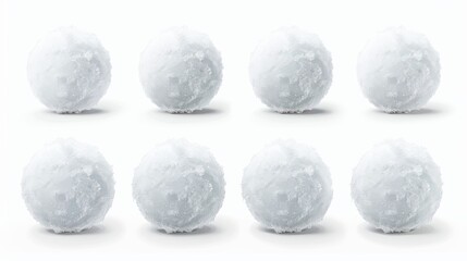 Snowball Isolated on White Background Generative AI