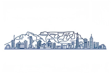 Fototapeta premium Cape Town city skyline line art vector