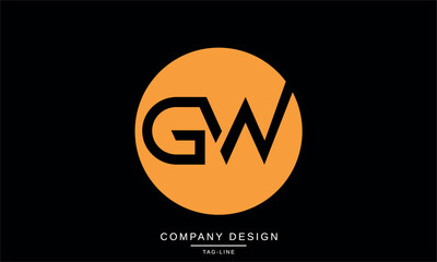 GW, WG Abstract Letters Logo Monogram design Font Icon
