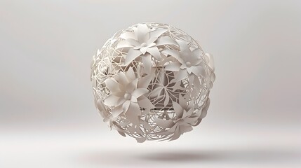 Translucent Geometric Sphere Sculpture in Elegant Minimalist Design