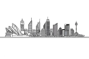 Sydney line art vector skyline