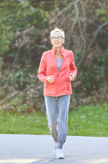 outdoor senior fitness woman lifestyle active sport exercise healthy fit retirement elderly mature running jogging run runner jogger