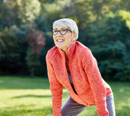 woman portrait outdoor retirement sport senior healthy elderly happy nature fitness old exercise...