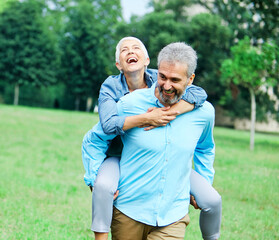 senior couple happy elderly love together retirement lifestyle smiling man woman mature