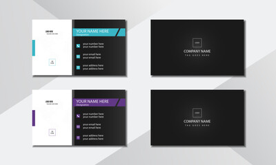 Creative modern horizontal business card design template with multiple colour variation