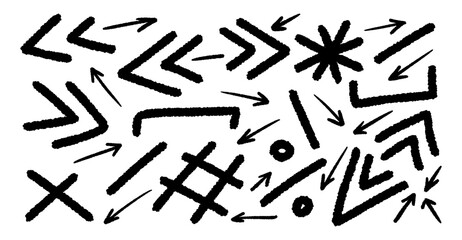 Math design elements set. Decoration elements of doodle style.