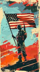 army retro vintage poster wallpaper potrait