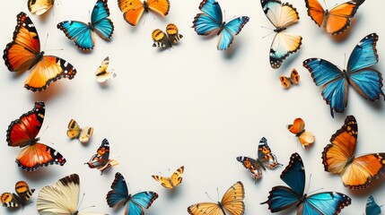 Group of Butterflies Flying in a Circle