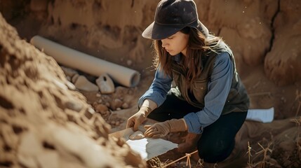 Archaeologist's Precision Unveils Secrets: Focused Examination of Newly Discovered Artifacts