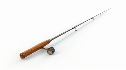 Naklejka premium Vector illustration of a fishing rod icon isolated on a white background, suitable for various design purposes.