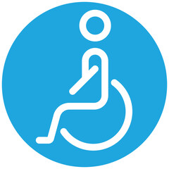Restroom sign for disabled on the wheelchair, toilet vector for disability people, lavatory symbol, bathroom icon, water closet in the public for the people