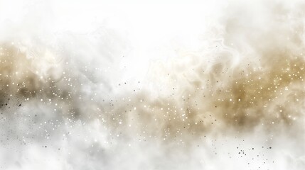 Obraz premium A white background, with grey-beigh smoke and hints of tiny gold specks.