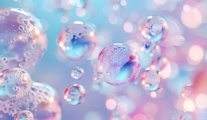 Floating bubbles in the air