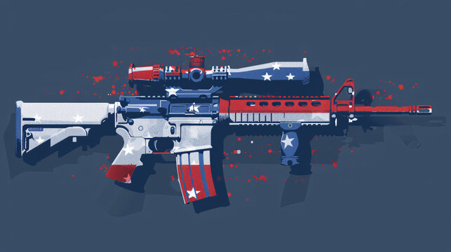 Machine gun with USA Print on