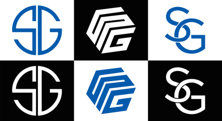 SG logo. S G design. White SG letter. SG, S G letter logo design. Initial letter SG linked circle uppercase monogram logo. S G letter logo vector design.