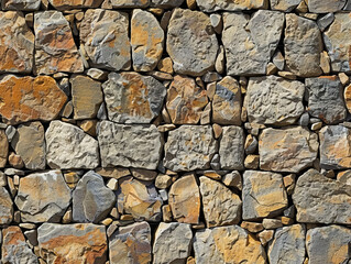 Fototapeta premium A stone wall with many different colors.